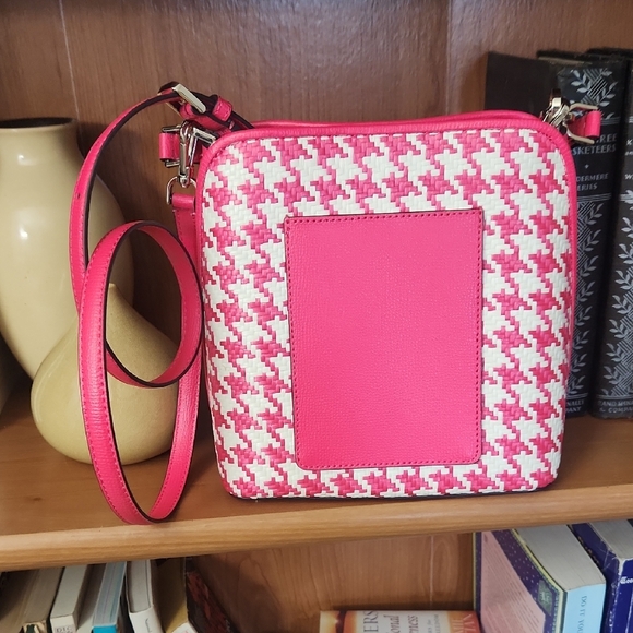 Kate Spade Pink and White Houndstooth Shoulder Bag - Picture 3 of 5